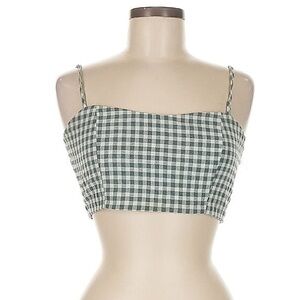 Abercrombie & Fitch Checkered Crop Top - Green and White